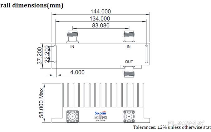 350-520MHz 2-Way Combiner