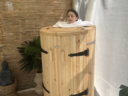 Фитобочка круглая со скосом, мини сауна, домашняя сауна